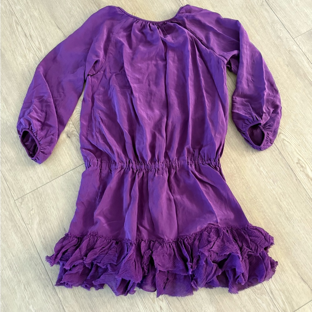 Rebecca Taylor Silk Purple Long-sleeve‎ Dress 2 - Picture 7 of 7